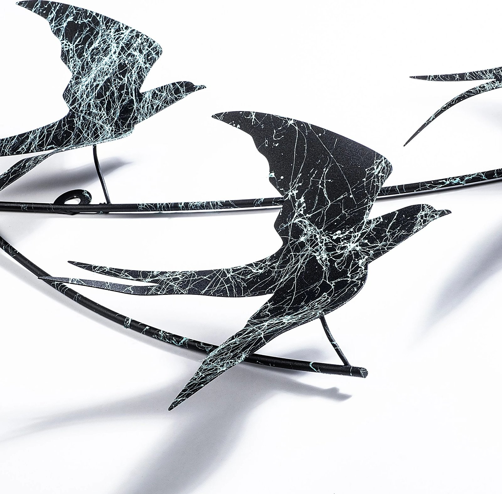 Aksesor dekorativ metalik për mur, Wallity, Wallow 3, shumëngjyrësh, 42x70cm