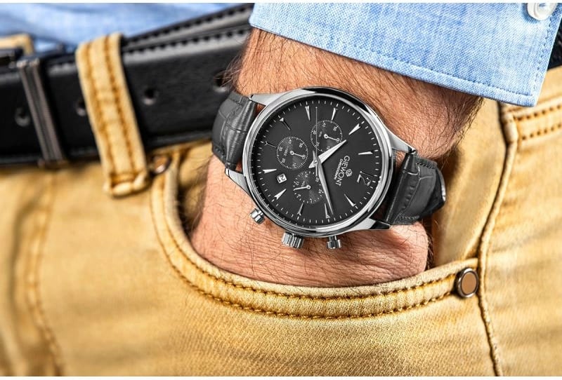 Orë dore për meshkuj Giewont, e zezë/argjendtë