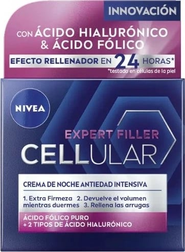 Krem nate anti-rrudhë Nivea Cellular Filler Hialuronik & Folik unisex 50ml Krem nate anti-rrudhë Nivea Cellular Filler Hialuronik & Folik unisex 50ml