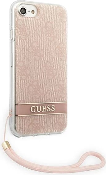 Mbështjellës Guess 4G Print Strap për iPhone SE 2022/SE 2020/7/8, rozë Mbështjellës Guess 4G Print Strap për iPhone SE 2022/SE 2020/7/8, rozë