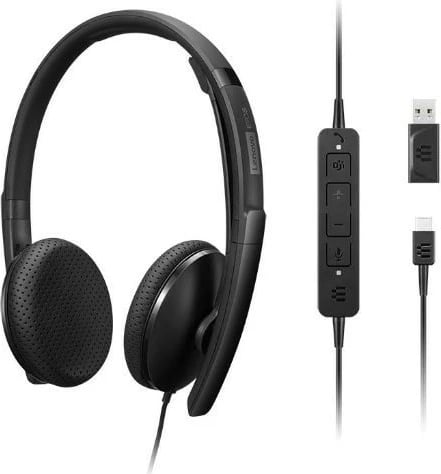 Kufje me tela Lenovo 4XD1M45626, VoIP, mikrofon, USB-C, e zezë Kufje me tela Lenovo 4XD1M45626, VoIP, mikrofon, USB-C, e zezë