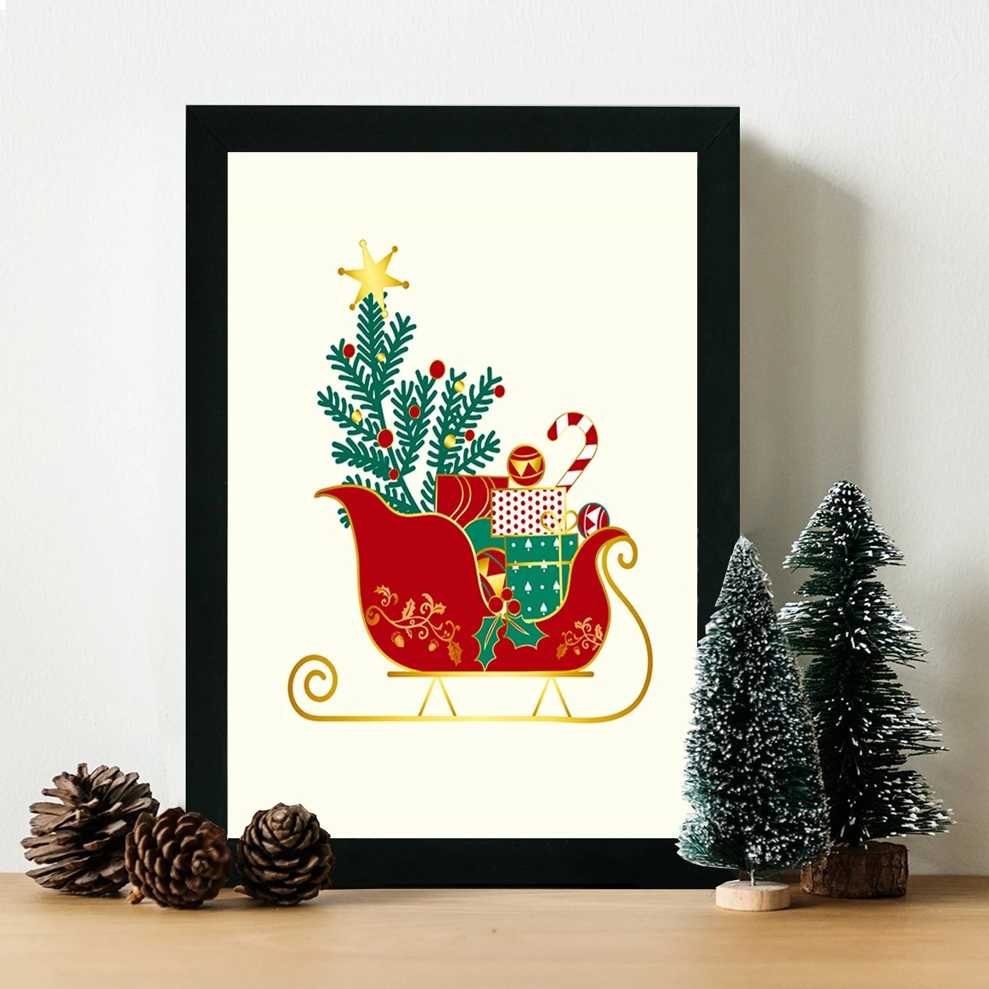 Pikturë dekorative me kornizë MDF, shumëngjyrëshe, SC57683