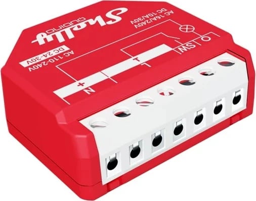 Smart switch Shelly Qubino Wave 1PM, i kuq