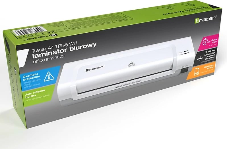 Laminator Tracer TRL-5WH, A4, i bardhë/gri