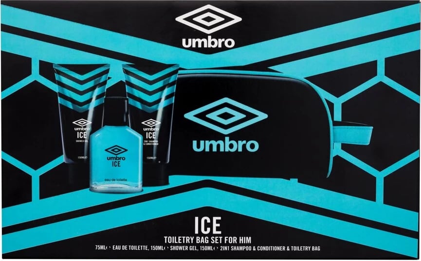 Set për meshkuj UMBRO Eau de Toilette 75ml + Shower Gel 150ml + Shampon & Kondicioner 2in1 150ml me çantë kozmetike