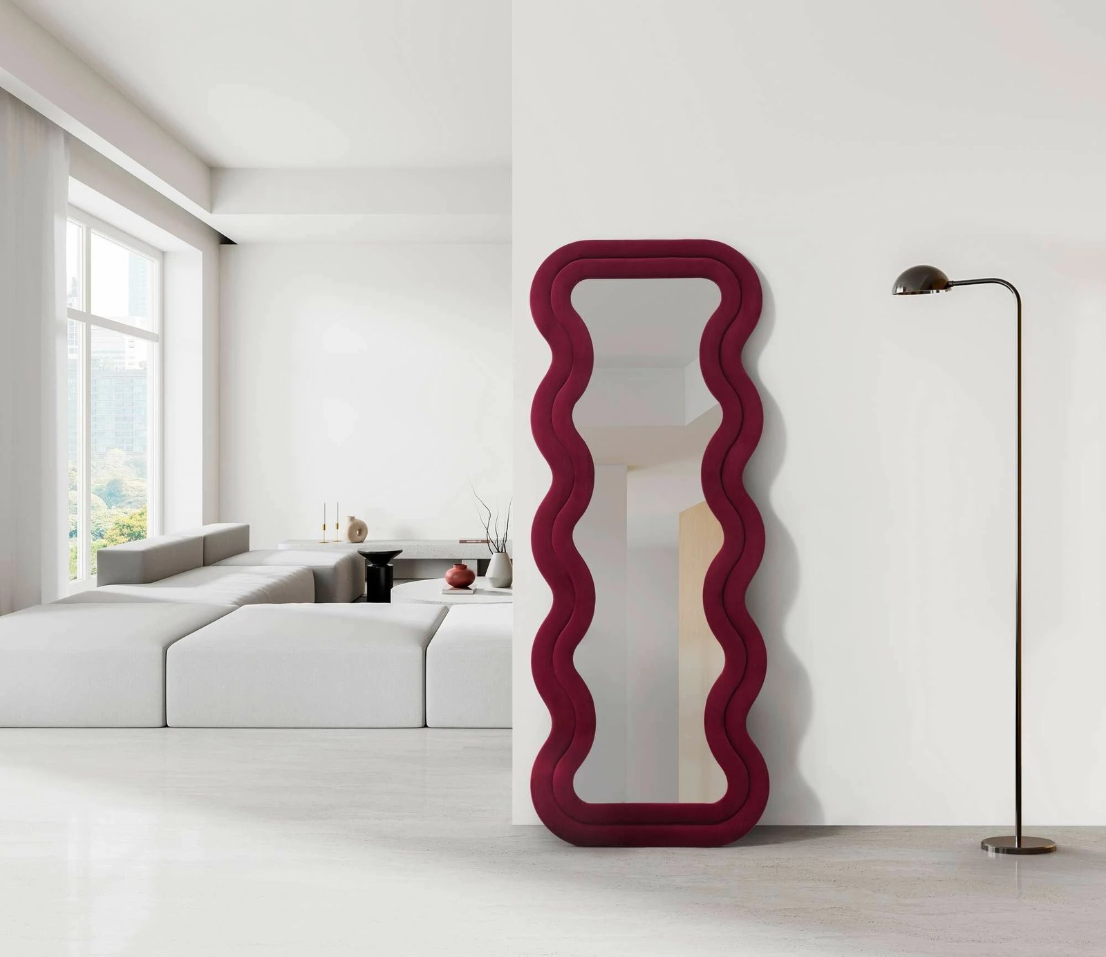 Pasqyrë Cheval, ngjyrë e kuqe Claret, Skye Decor, 65x170cm