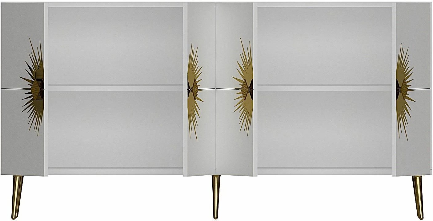 Konsolë Skye Decor, Nida KB150, e bardhë dhe ari