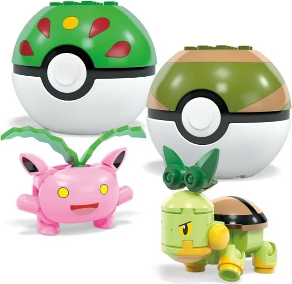 Set ndërtimi Mega Bloks Pokemon Grass Team HWR77, 118 pjesë, plastikë