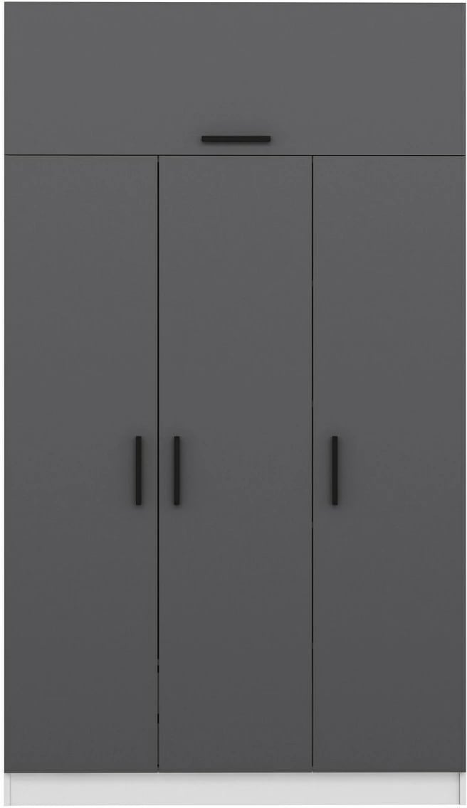 Dollap Skye Decor, 3 kapak, 2 sirtar, 255cm, bardhë-antracit