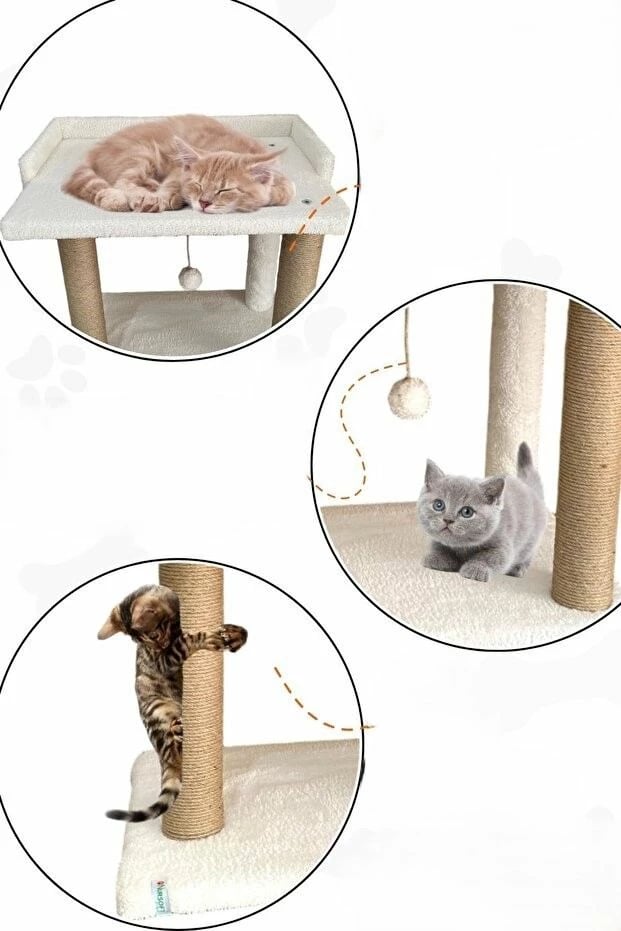 Shtrat për mace Liza, Paws & Whiskers, i bardhë