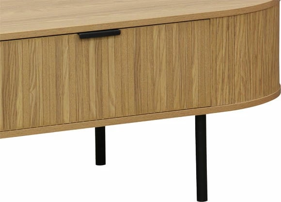 Tavolinë kafeje Scandi MDF natyrale me këmbë metali 118x60x44cm