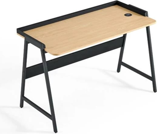 Tavolinë Nextdeco me kornizë metalike, sipërfaqe druri, Ngjyrë e zezë natyrale