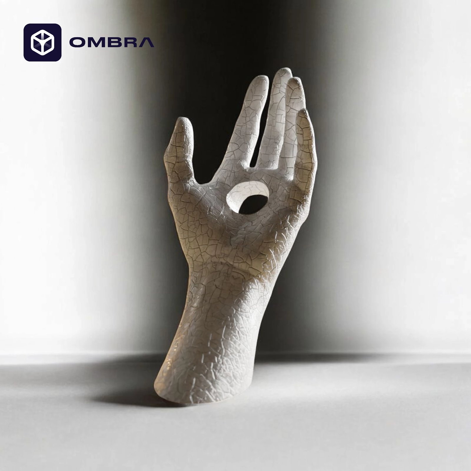 Mbajtëse për shishe të verës "Hand Wine Holder Texture", e bardhë