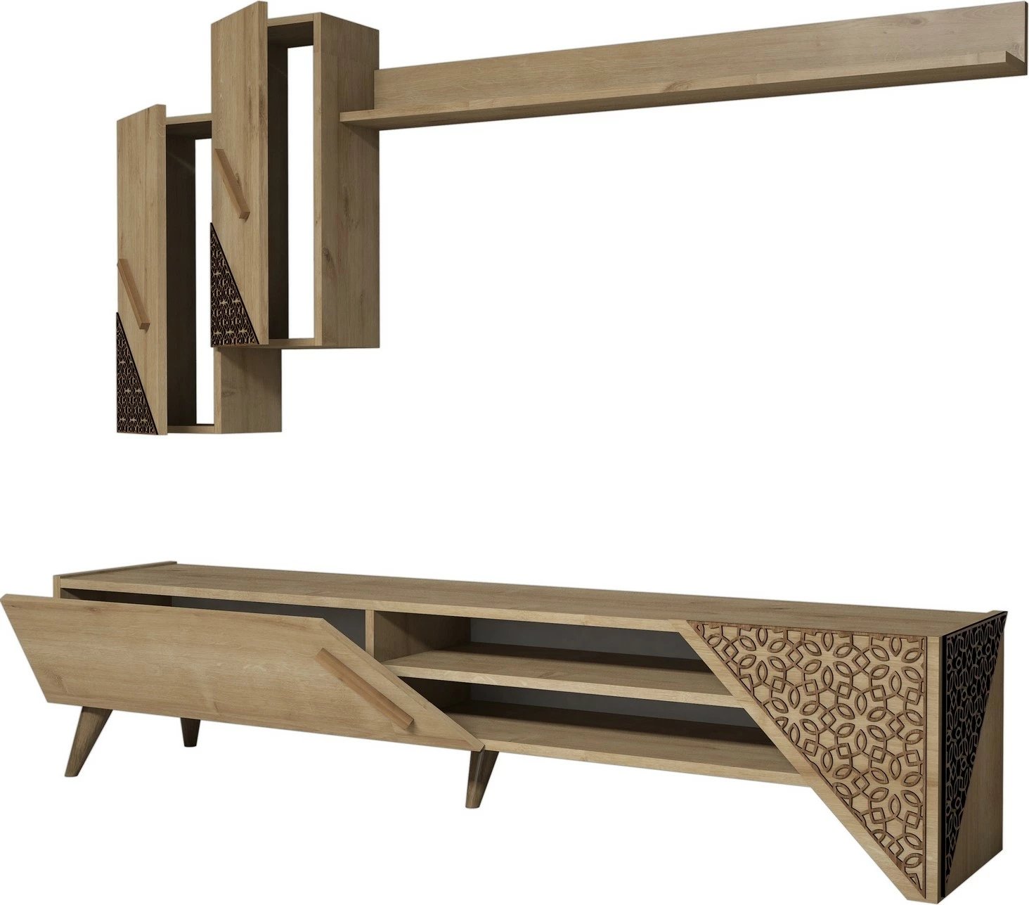 Njësi TV Skye Decor, ngjyrë lisi, Beril