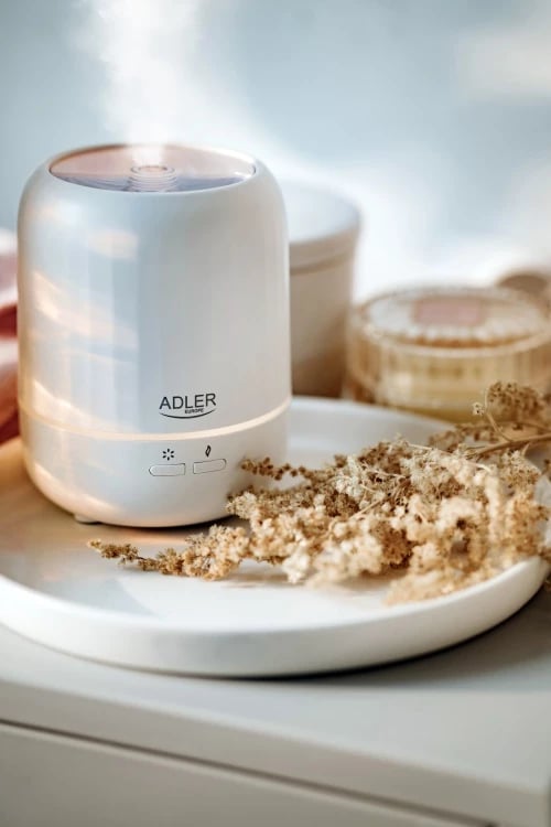 Difuzer arome ultrasonik USB 3-në-1, Adler, AD 7968, 100 ml, deri 25 m2, ndriçim 7 ngjyra, auto-off, i bardhë