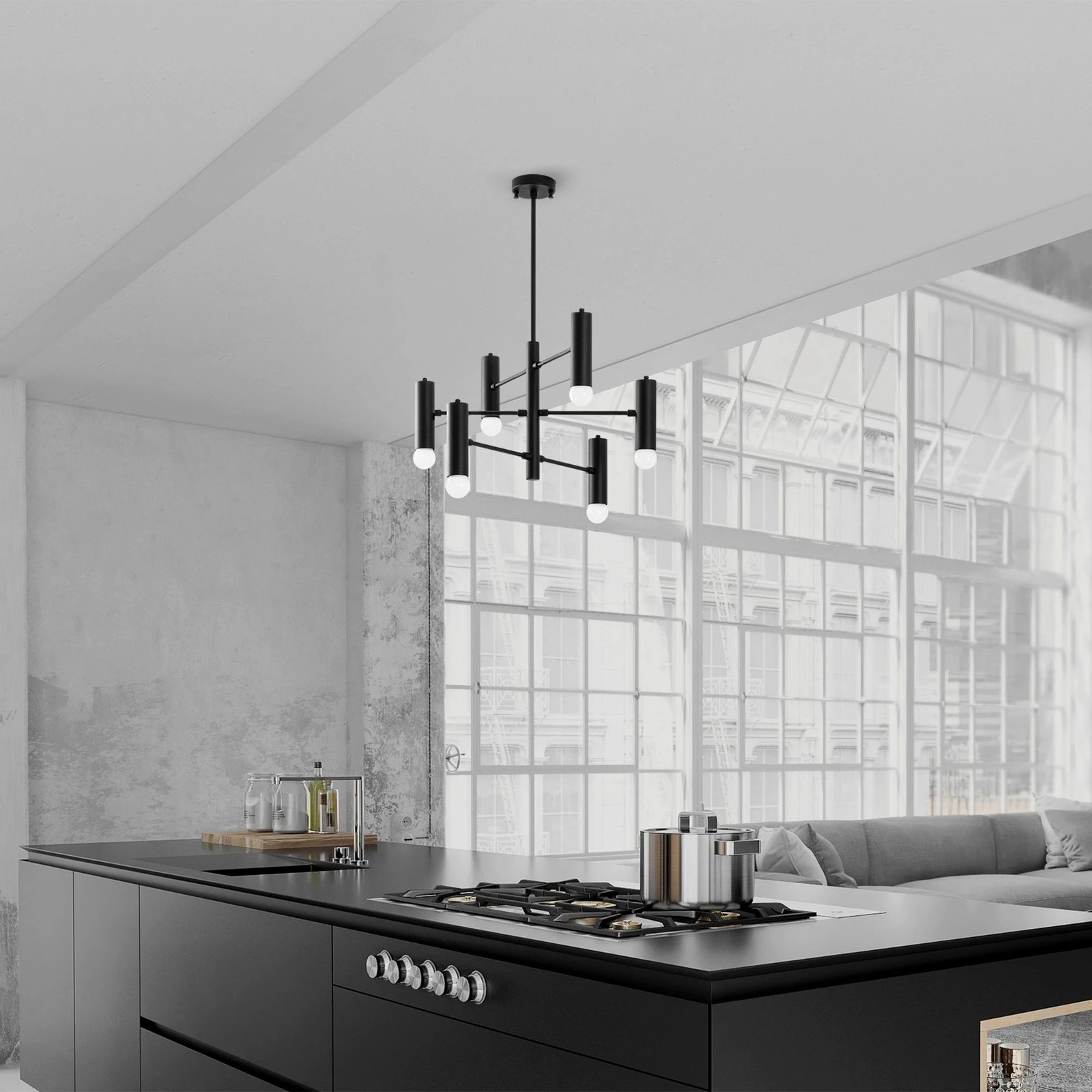 Llambë tavani Opviq, Gharib, e zezë-bardhë, 55x55x73cm