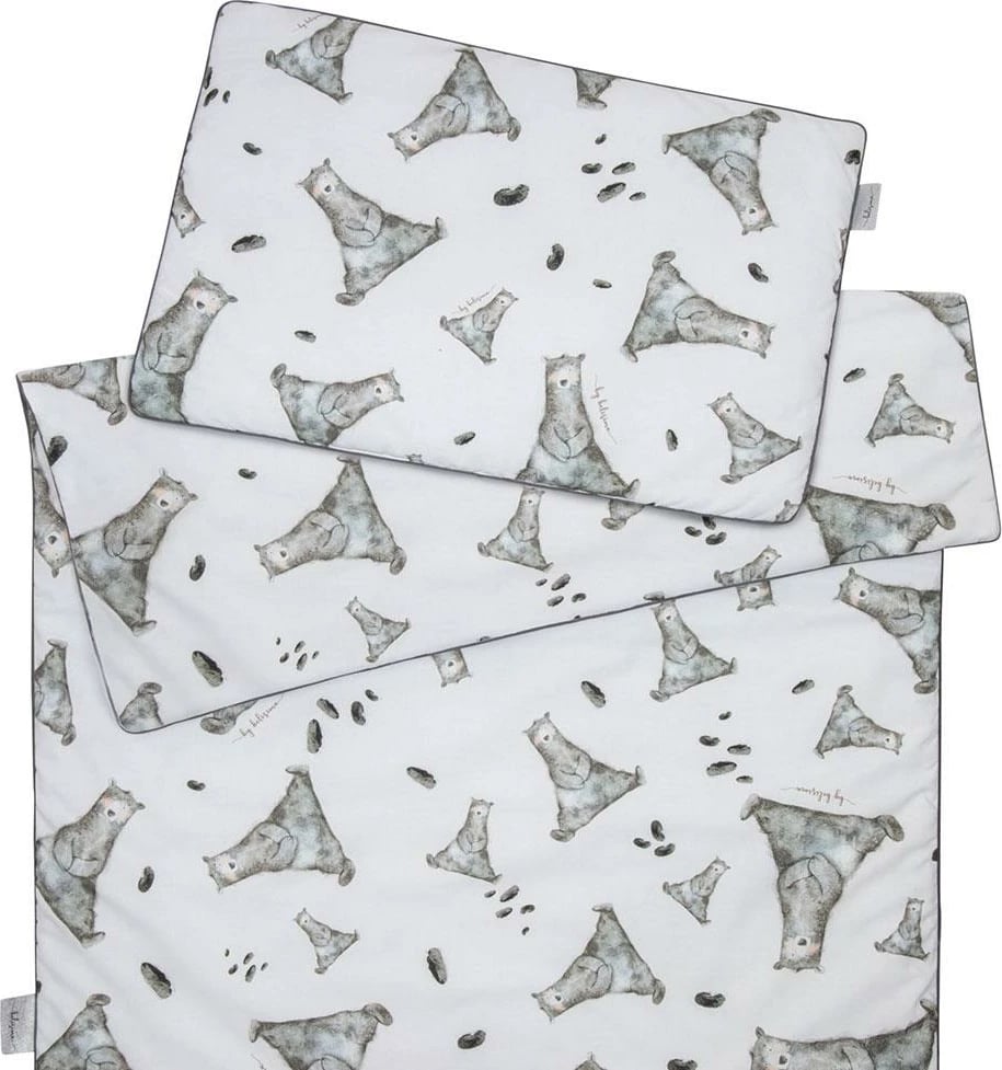 Set posteq bebe, BELISIMA, Mr.Grey, 100x135 cm + 40x60 cm, pambuk 100%, 2 copë, sipas fotos