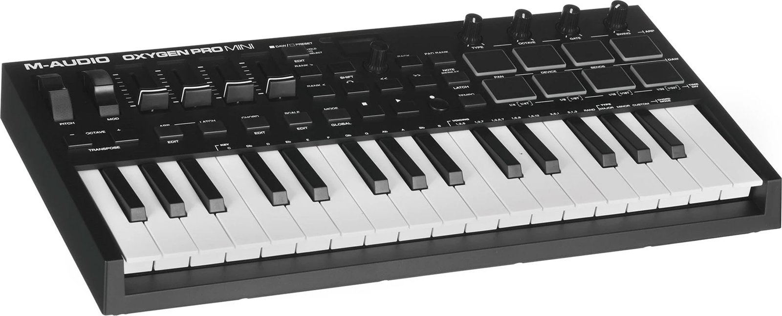 Tastierë MIDI M-AUDIO Oxygen Pro Mini, 32 taste, USB, E zezë