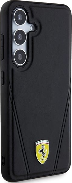 Mbështjellës Ferrari Hot Stamp V Lines MagSafe për Samsung Galaxy S24+, i zi