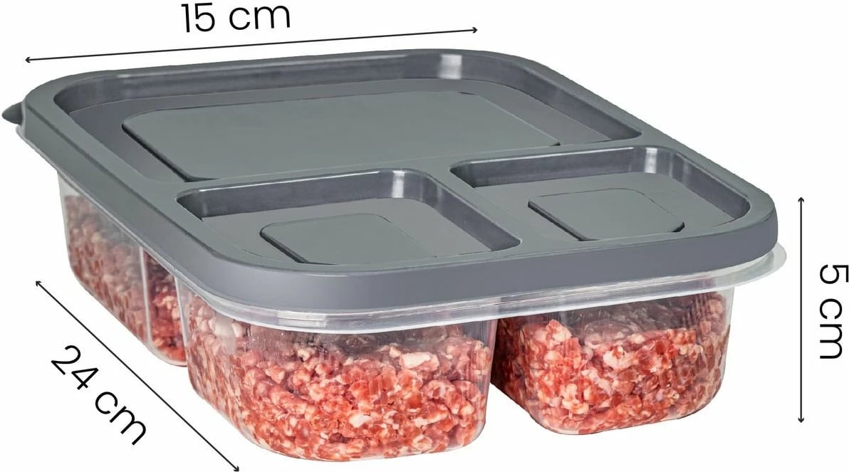 Set kuti për organizim (8 copë), ngjyrë antracit, 15x24x5cm