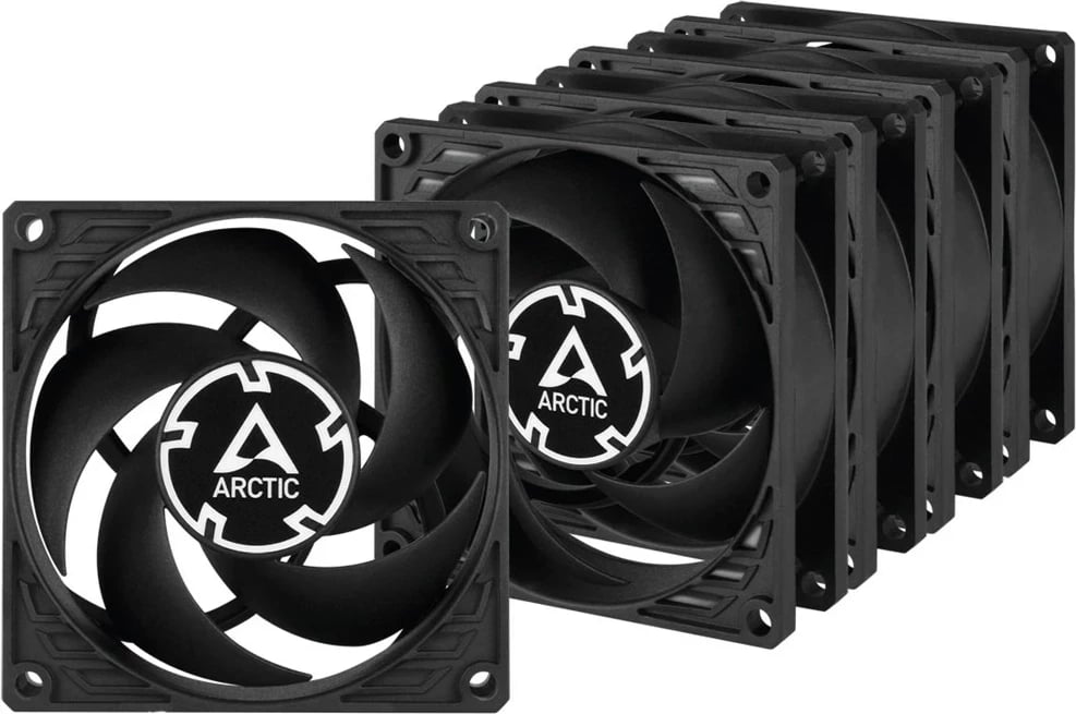 Ventilatorë Arctic Cooling P8 Value Pack, 80 mm, të zinj, set prej 5 copë