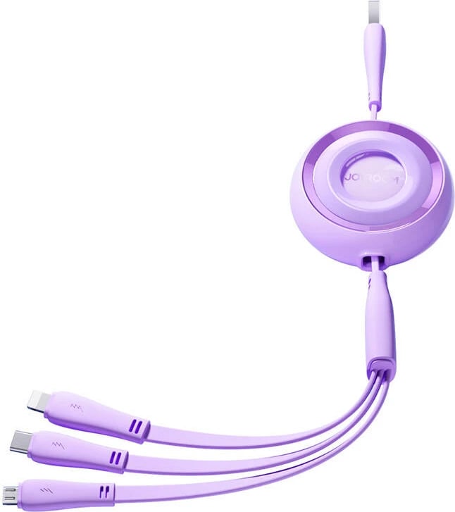 Kabllo 3-në-1 Joyroom S-A40, 1m, 3.5A, USB-C/Lightning/Micro USB, vjollcë