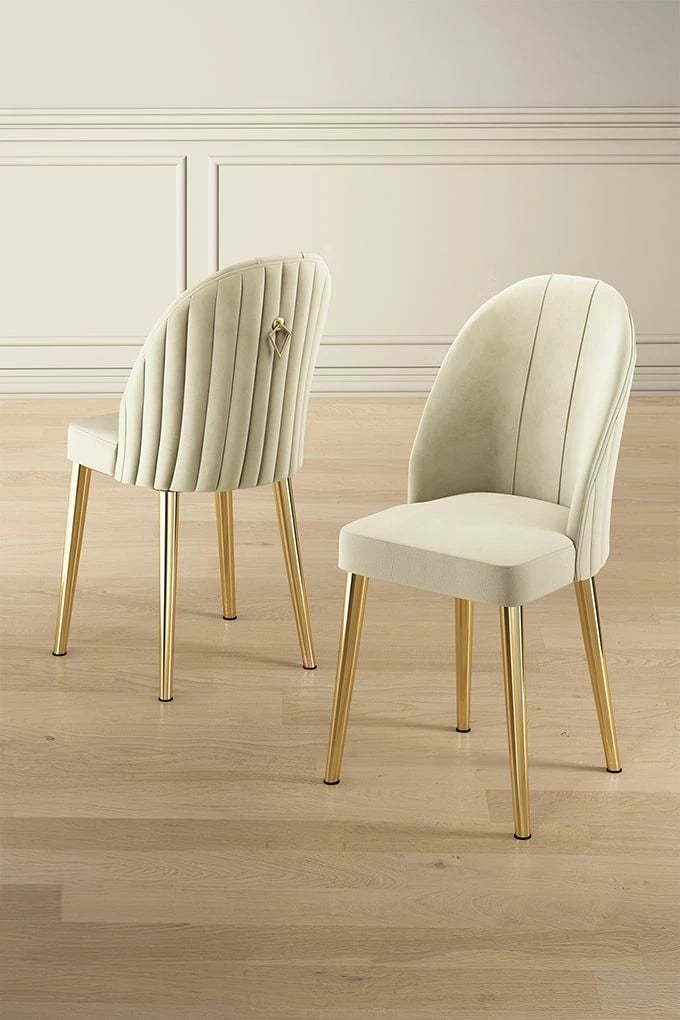 Set karrigesh (6 copë) Hanah Home, Mara, krem dhe ari