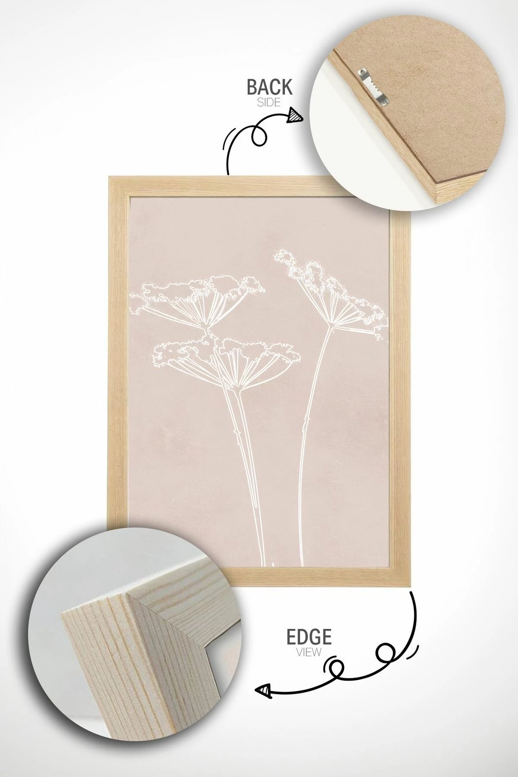 Set pikturash dekorative me kornizë, 2 copë, Wallity, Ersy2Lımodel45-Ahsap