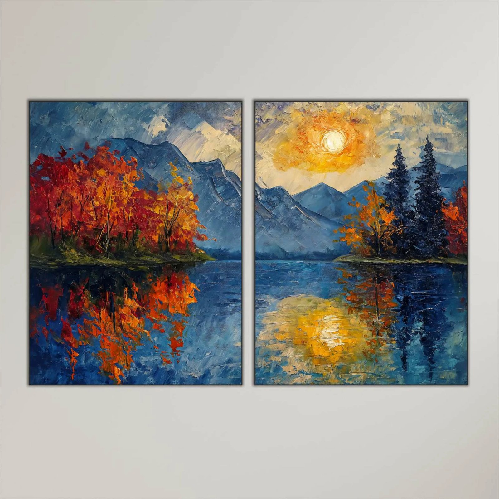 Pikturë dekorative MDF (2 copë), Wallity, shumëngjyrëshe, 40x60cm