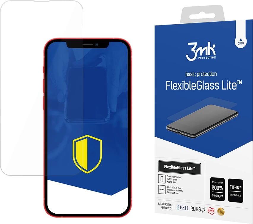 Xham mbrojtës hibrid 3mk FlexibleGlass Lite për iPhone 13, Transparent