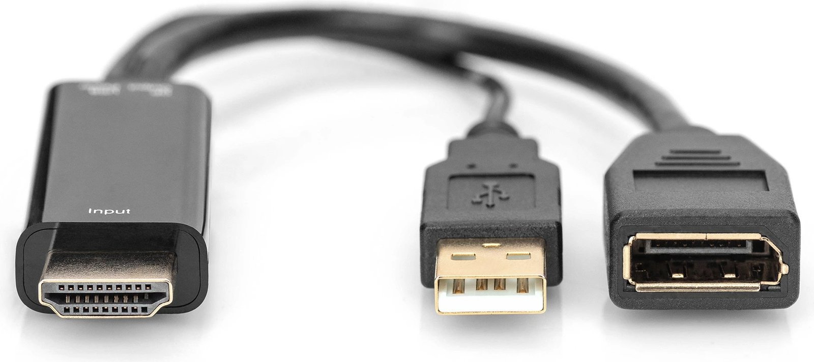 Adapter HDMI në DisplayPort Digitus 4K, 0.2m, i zi