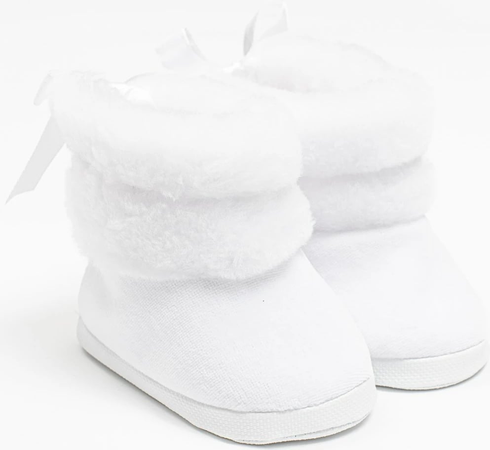 Çizme bebe dimri, New Baby, 0–3 muaj, shollë sintetike e hollë, brendësi wellsoft, të bardha