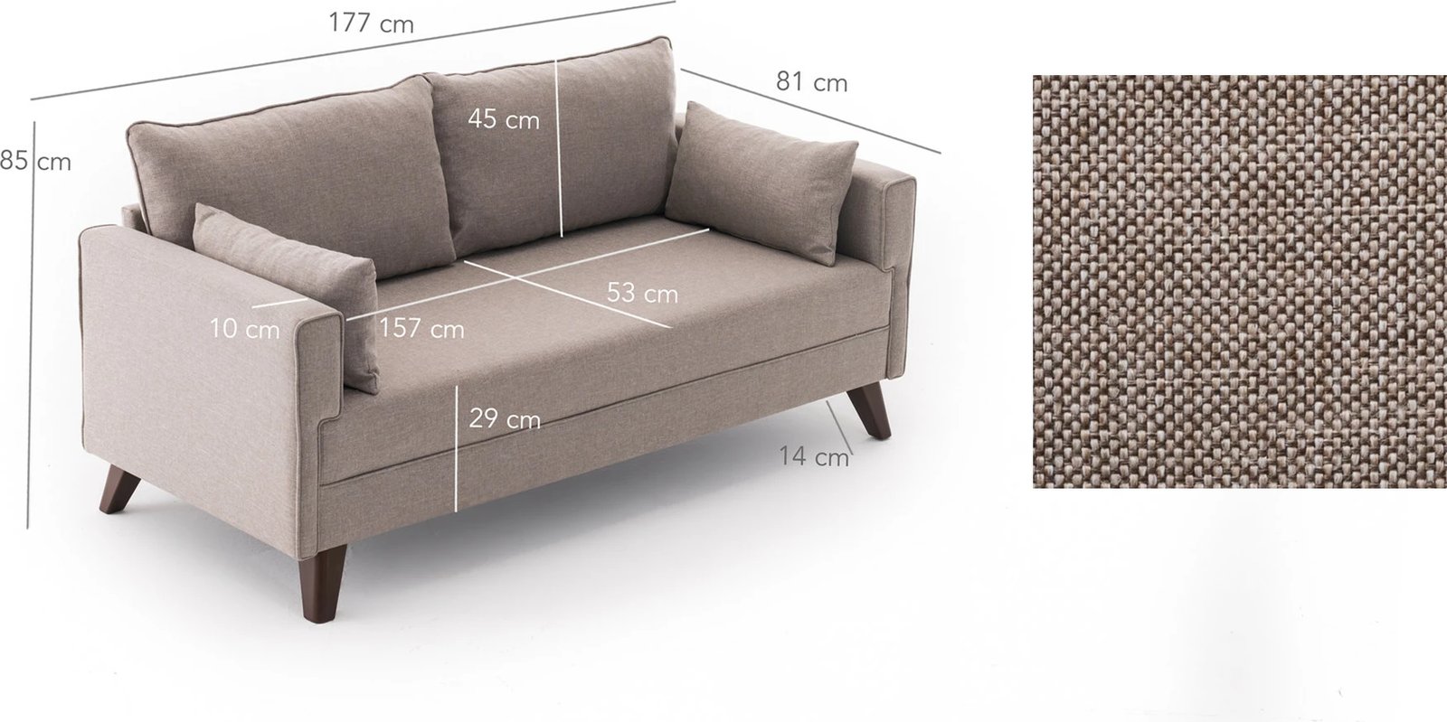Divan dy ulëshe Atelier del Sofa, Bella, krem