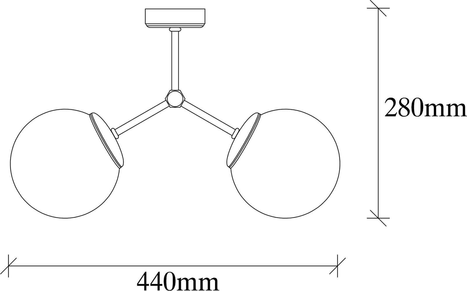 Llambë tavani Opviq, Damar - 6331, e zezë dhe e bardhë
