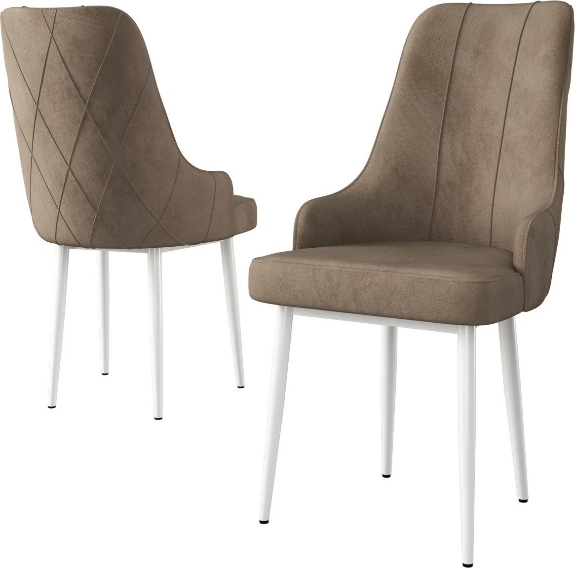 Set karrigesh (2 copë) Hanah Home, Trex, kapuçino, e bardhë