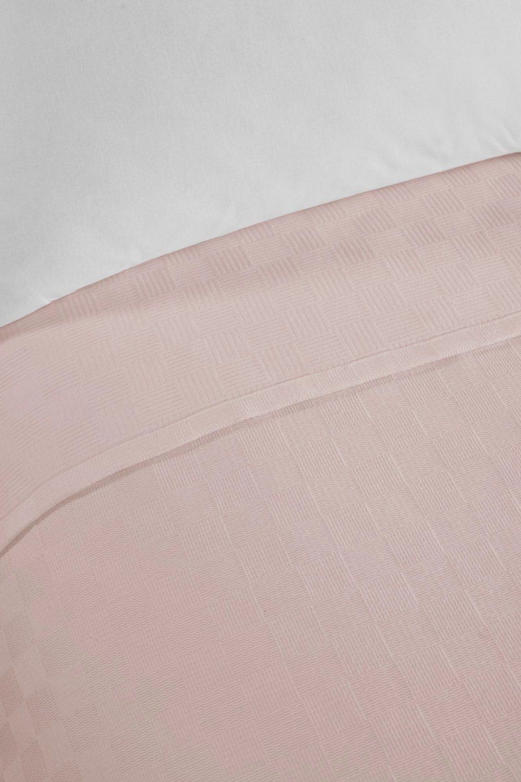 Çarçaf pique për një person, ngjyrë rozë e lehtë, L'essentiel