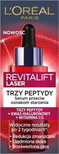 Serum për fytyrë L'Oreal Paris Revitalift Laser Three Peptides Anti-Aging për femra, 30ml
