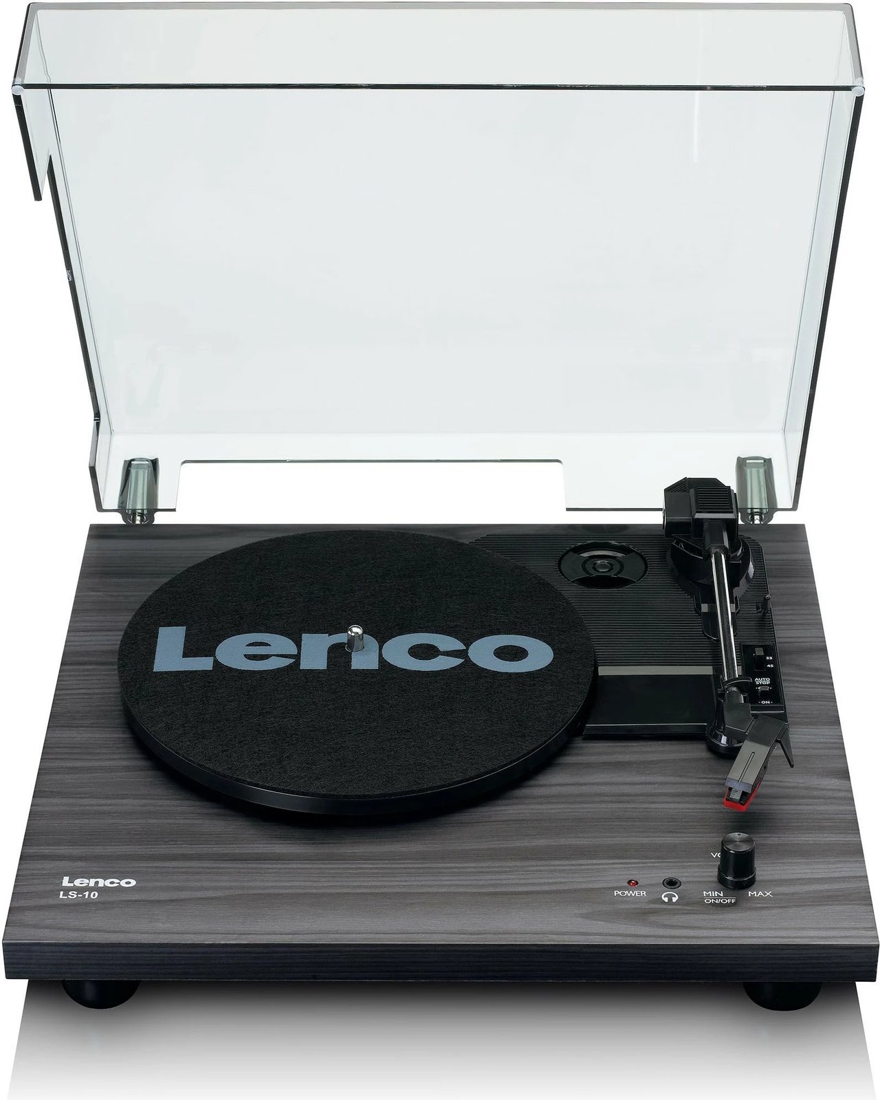 Pllakadisk Lenco LS-10BK me altoparlantë, 3.5mm, RCA, zi/druri