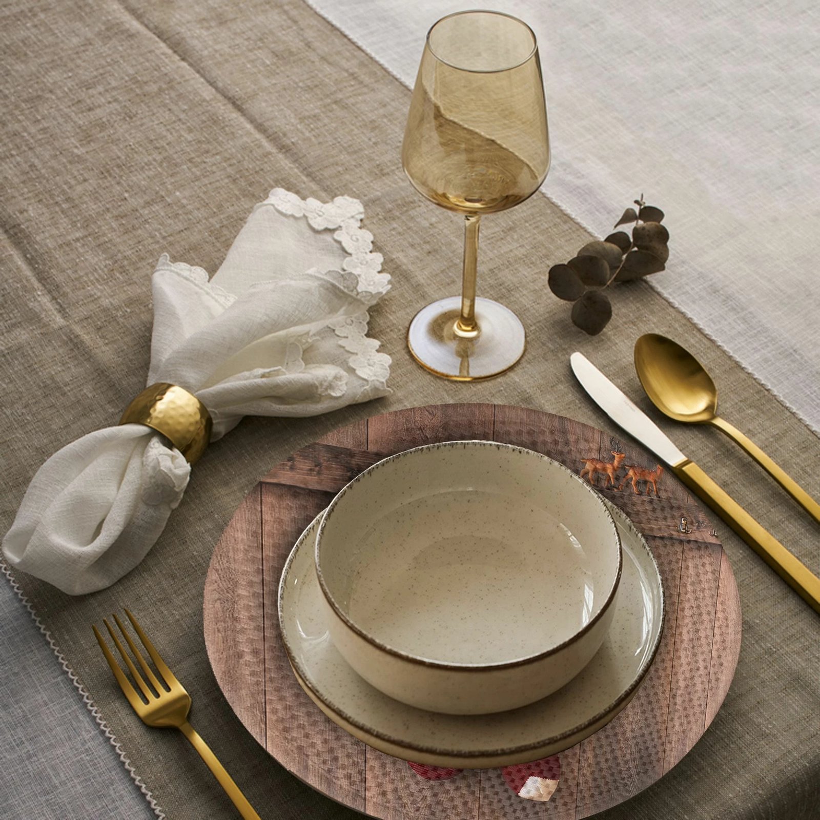 Set nënshtruesish tavoline Hermia Concept, shumëngjyrësh, 4 copë, 37cm