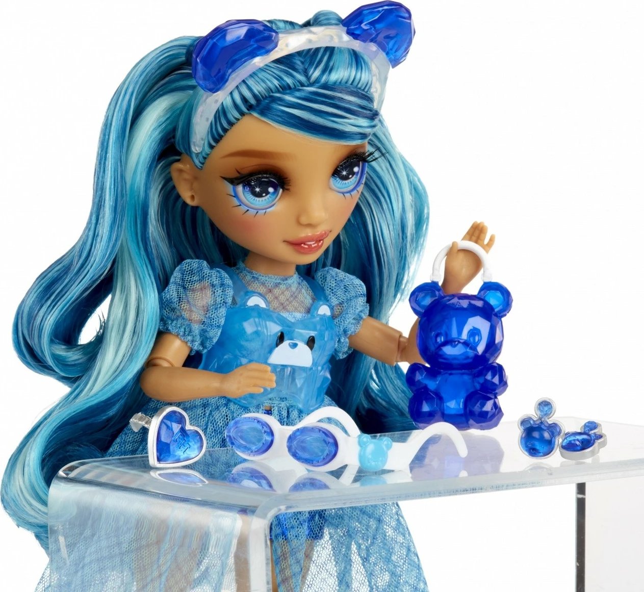 Set lodër Rainbow High Creative Crystals Skyler, me aksesorë të personalizueshëm, kaltër