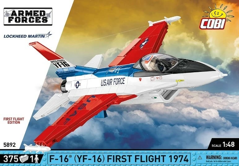 Set blloqe ndërtimi, Cobi, F-16 (YF-16) First Flight 1974 COBI-5892, 375 pjesë, shkallë 1:48, seri Armed Forces