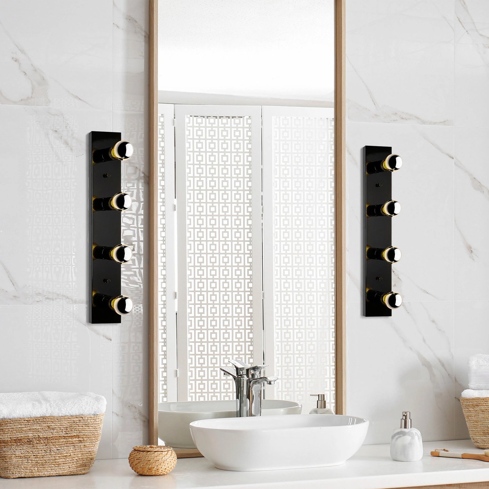 Llambë muri industriale, e zezë, Opviq Mirro - 12240