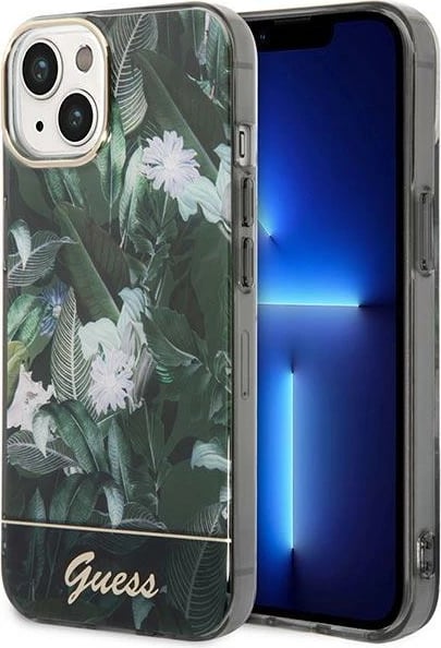 Mbështjellës Guess Jungle Collection për iPhone 14, Gjelbër Mbështjellës Guess Jungle Collection për iPhone 14, Gjelbër