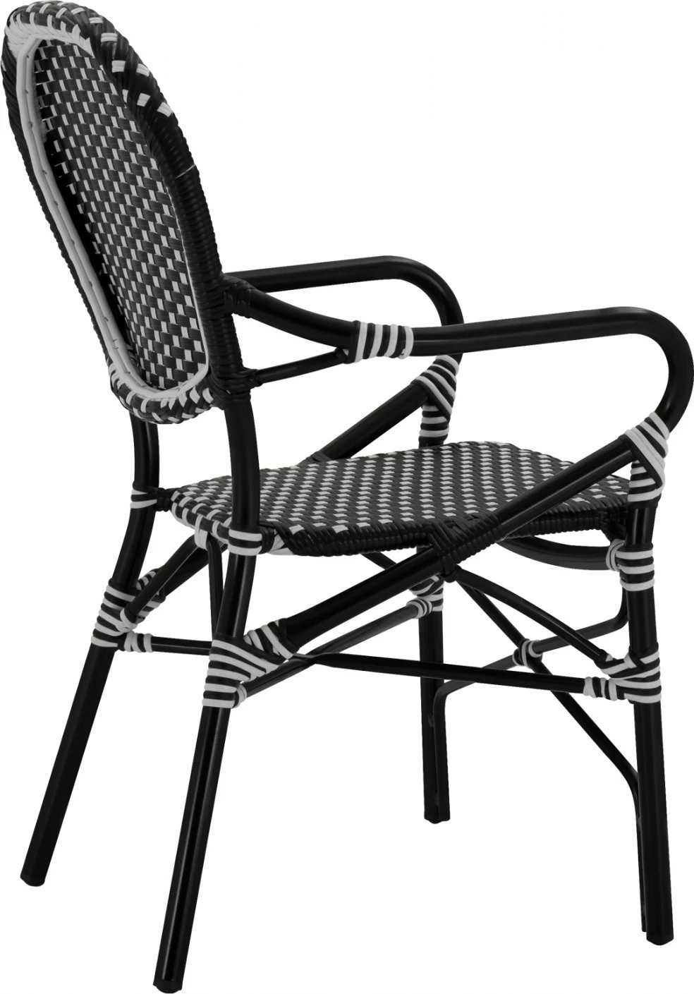 Karrige alumini me pamje bambuje, me thurje të zezë dhe të bardhë, FH5793.02, 56x63x96 cm