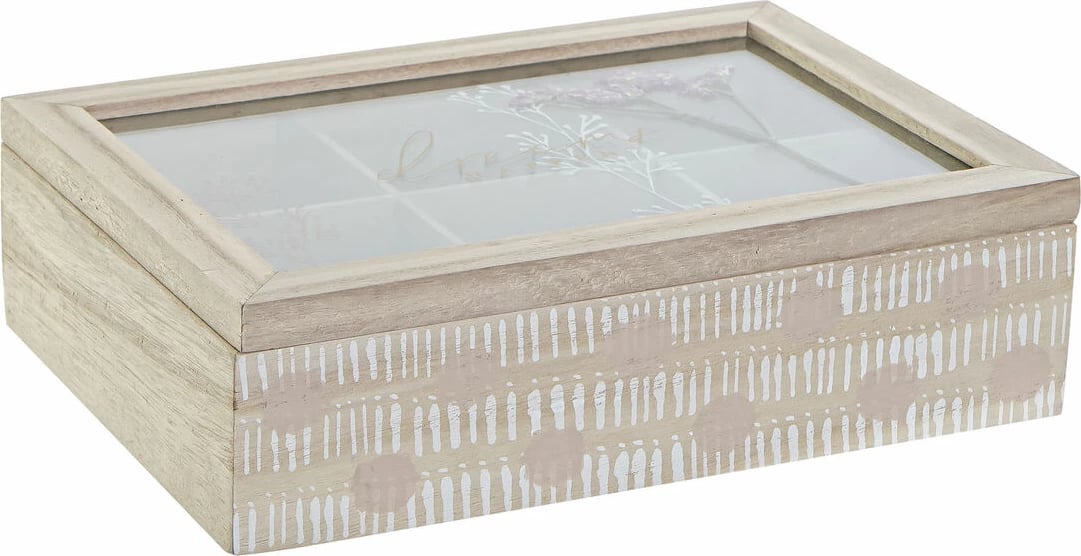 Kuti për infuzione DKD Home Decor Crystal MDF, natyrale