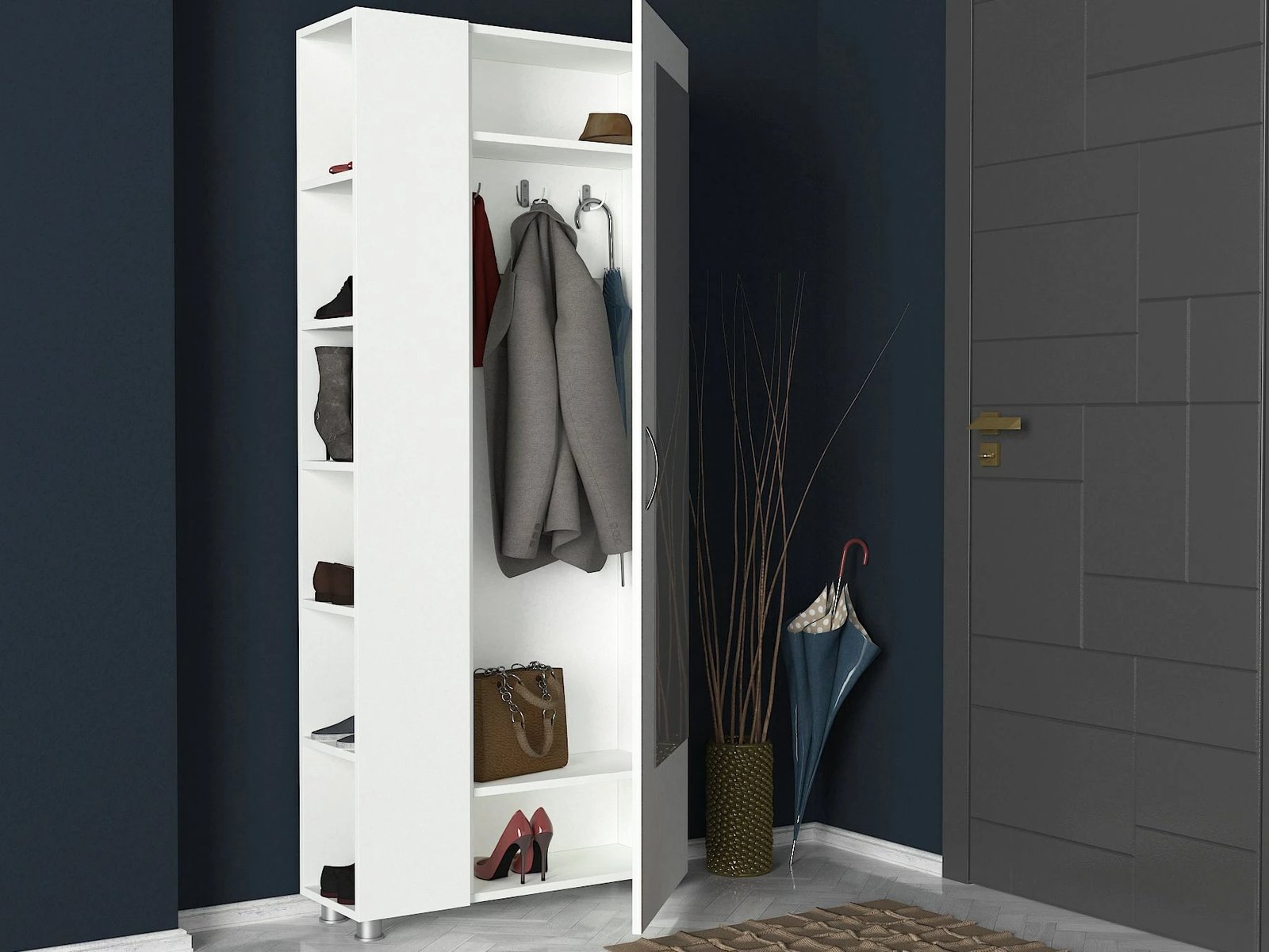 Stend për korridor Meyra, e bardhë