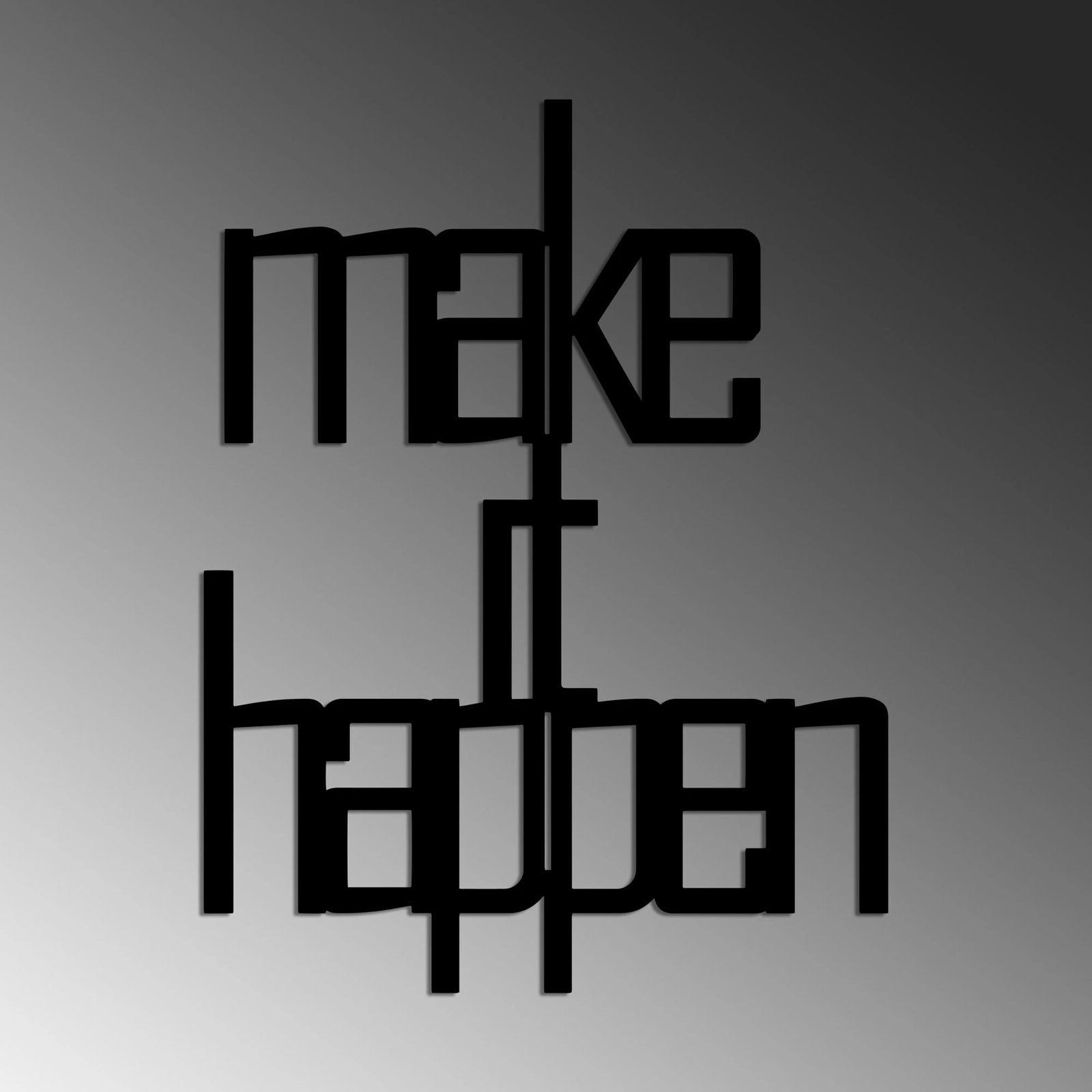 Aksesor dekorativ metalik për mur, Wallity, Make Of Happen