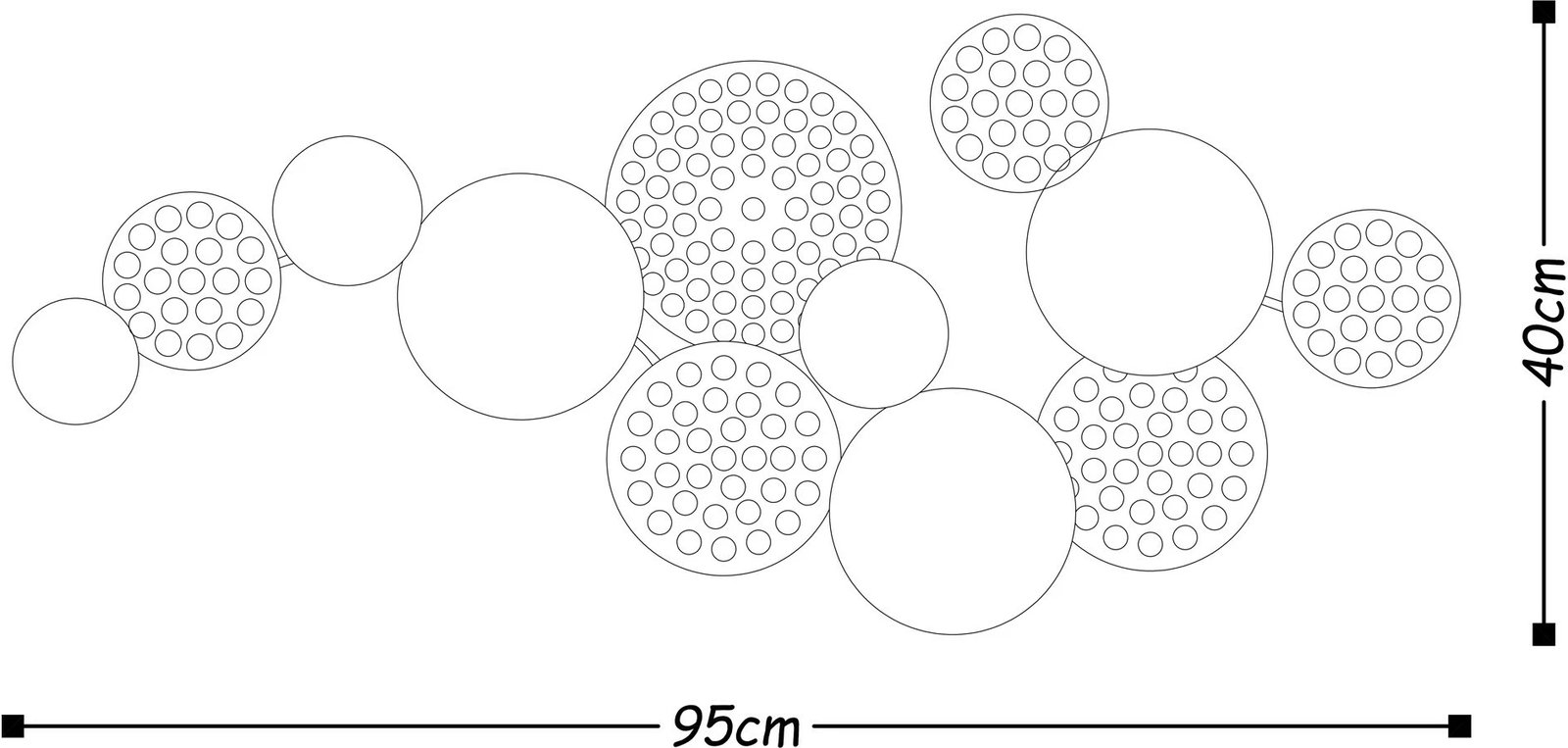 Aksesor dekorativ metalik për mur Wallity, Aurora 2, shumëngjyrësh, 95x40cm