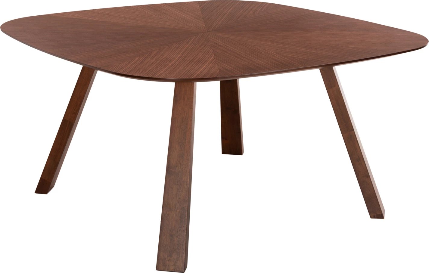 Tavolinë ngrënieje RINER, MDF, sunburst, ngjyrë arre, 150x150x75H cm