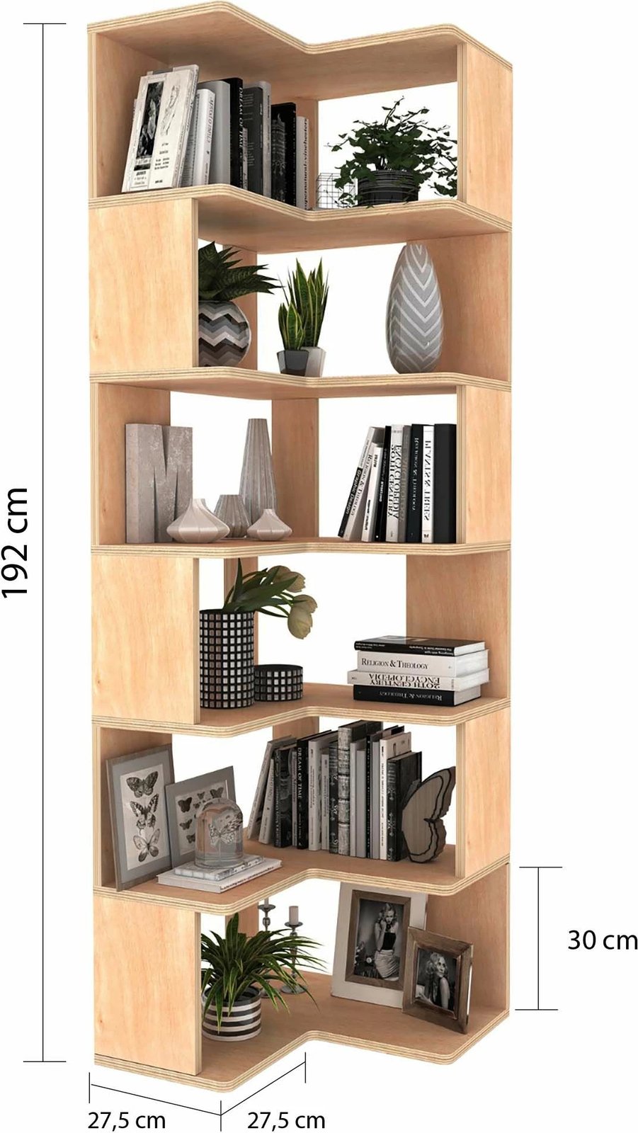 Set tavoline studimi me raft librash, ngjyrë natyrale, Skye Decor, CPT4801-150